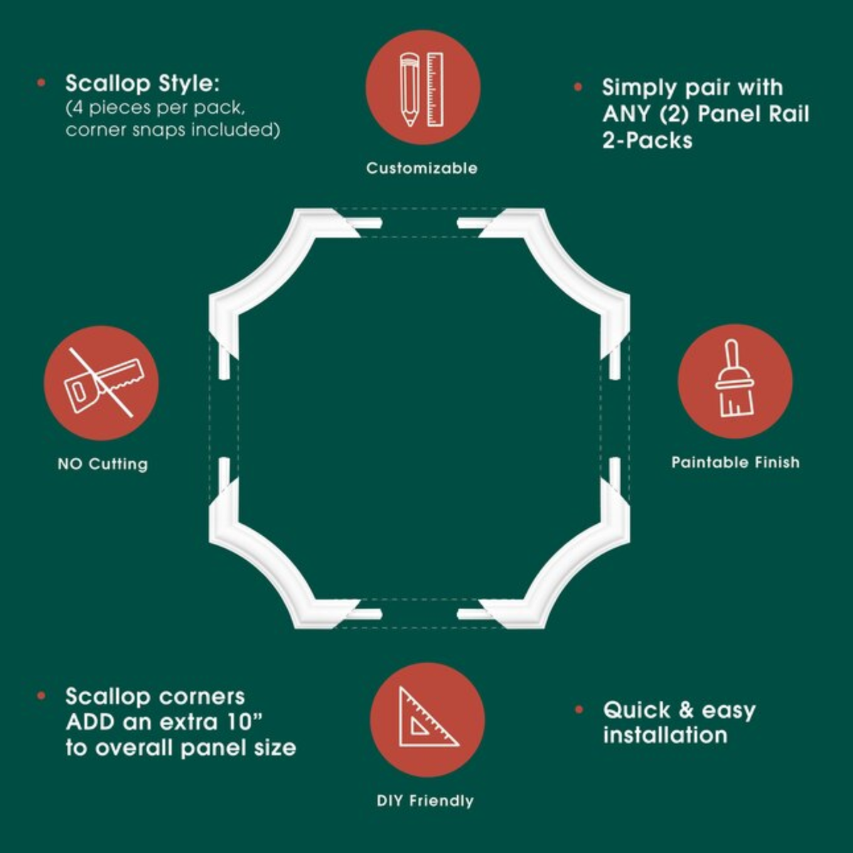 Scallop Decorative Corners